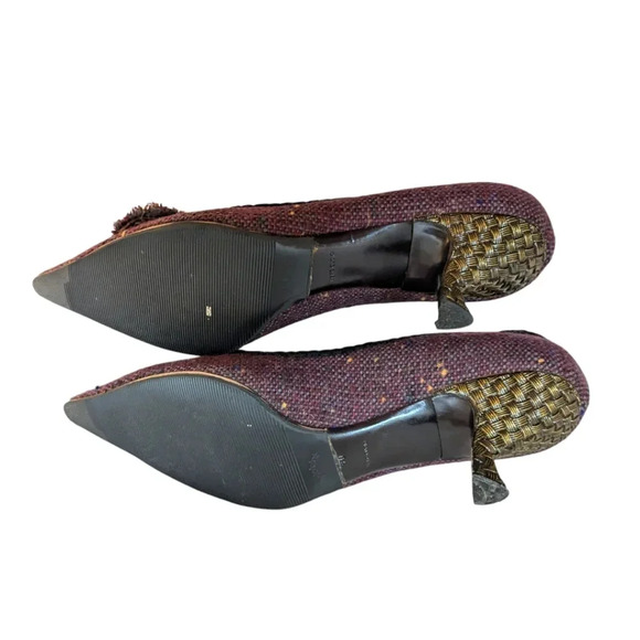 Prada Tweed Jewel Embellished Kitten Heel Pumps / Heels SZ 40 /US SZ10 Gorgeous! - Picture 8 of 11